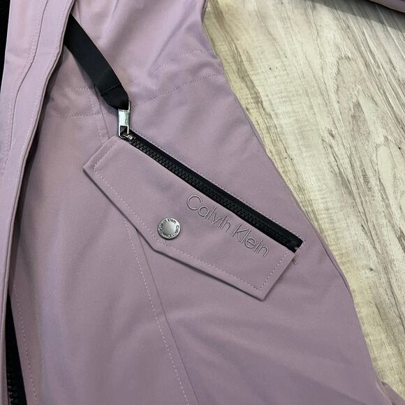 Calvin Klein Women's Fleece-Lined Hooded Raincoat Violet Jacket Size XS - Picture 15 of 16